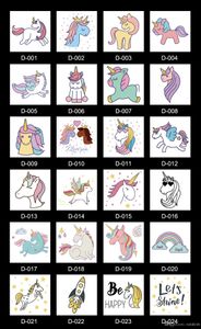 24 kinds Waterproof Temporary Fake tattoo stickers Unicorn Horse Cartoon Kids Child Body Art Make Up Tools