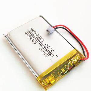 Modelo 603450 3.7 V 1200 mAh Polímero De Lítio Li-Po Bateria Recarregável JST 1.5 2pin Para Mp3 DVD PAD telefone móvel GPS Câmera E-book