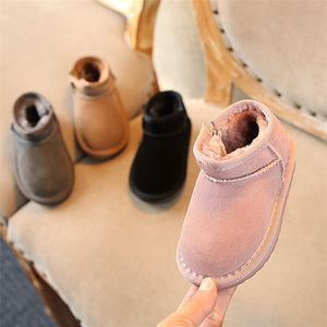 Babyschuhe Heißer Verkauf Australien Stil UGQ Kinder Schneeschuhe Kinder Wasserdichte Slip-on Warme Baumwolle Stiefel Jungen Mädchen Winter Kuh Leder Stiefel #28