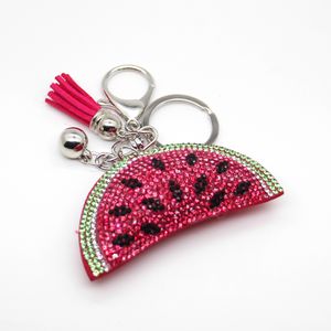 Fashion belt Rhinestone PU leather key chain with a variety of trinkets creative personality charm surprise gift