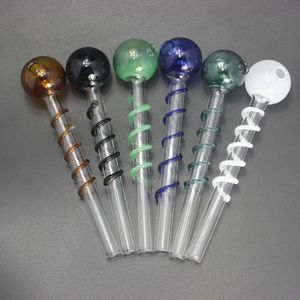 Tubo de fumo da tubulação de vidro do queimador espiral do óleo com vária cor tubulação da mão do vidro de 5,5 polegadas