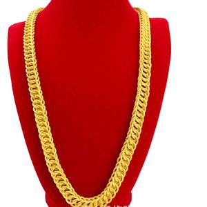 Hip Hop Herr Halsband Drakkedja 18k Gult Guldfyllt Man Solid Halsband 23 Inches Rock Style Tillbehör Smycken