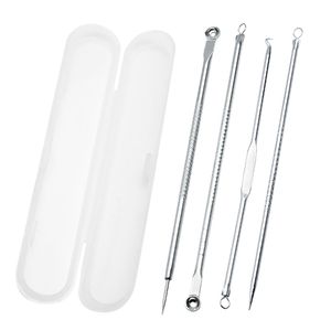 High Quality Blackhead Remover Tool Kit 4 Pcs Blackhead Whitehead Blemish Acne Removal Tools Antibacterial Coating Handle