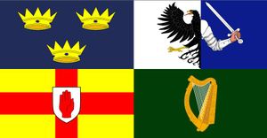 Bandiera dell'Irlanda delle quattro province Banner in poliestere da 3 piedi x 5 piedi volante 150 * 90 cm Bandiera personalizzata per esterni