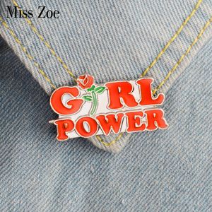 Miss Zoe MEISJE Damen-Power-Emaille-Pins Feminismus-Brosche Feministisches Abzeichen Denim-Jeans-Umkehrnadel Kleding-Mütze-Tasche Kreatives Geschenk-Meisjes