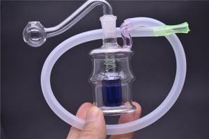 MINI MINI Glass Bong Garrafa Estilo De Fumar Tubulação de Água Bubbler Portable Dab Rig Mini Beaker Recycler Bongs com Mangueira