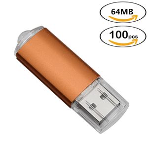 Orange Bulk 100pcs Rectangle USB 2.0 Flash Drive da 64 MB Flash Pen Drive ad alta velocità 64 MB Memory Stick Archiviazione per laptop per computer Tablet