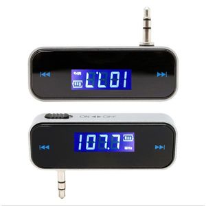 Mini Transmitt 3.5mm Trasmettitore FM per auto elettronico per auto Lettore audio stereo LCD wireless per iPhone Samsung Galaxy Smartphone