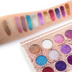 MAANGE Lidschatten-Palette mit 12 Farben, glitzernde, gepresste Glitzer-Lidschatten, Diamant-Regenbogen-Palette, Make-up-Palette von Cosmetics