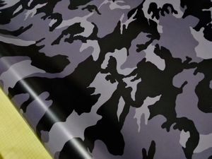 Büyük indirim! Siyah Koyu Gri Kentsel Gece Arctic Camo Vinil Araba Wrap Hava Kabarcık Ücretsiz Kar Kamuflaj Grafik Araba Sticker 1.52x30m / 5x98ft