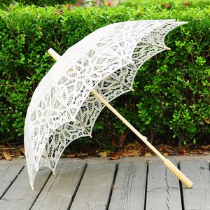 Handgefertigte Regenschirme für Brautjungfern, Hochzeitsdekoration, Spitzenschirm mit Holzgriff, Weihnachtsdekoration