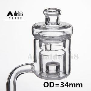 Tappo in carburatore di vetro UFO Fumo universale Terp Vacuum 2mm 3mm 4mm Spessore Quarzo Banger Chiodo Chiodo 19mm Diametro 34mm Domeless Dab Rig 662