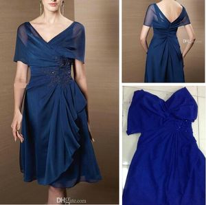 New Chiffon A-line Knee-length Mother of the bride dresses Beads Off--shoulder Fashion New style Plus size Appliques Women party gowns