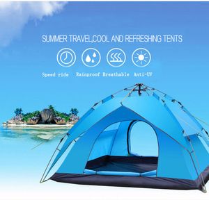 3-4 person Windproof Waterproof Anti UV Double layer Tent Ultralight Outdoor Hiking Camping Tent Picnic tent with Carrying Bag