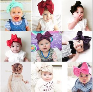 Garotas de grande porte arco amarrado Turbano Child Diy Cabeça embrulhada Big Bow Hairband Photo Prop Spoers Presente Crianças Bandada da cabeça