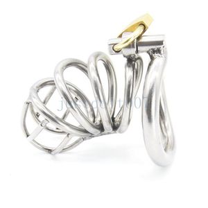 Ny högkvalitativ manlig penis Chastity Device Bird Lock Stainless Steel Cage 60mm #R76