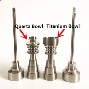 new 6 in 1 domeless titanium nail gr2 nails joint 10mm 14mm and 18mm glass bong water pipe glass pipes universal and convenient factory
