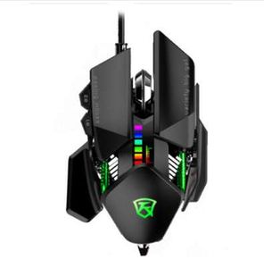 NM-001 Ergonomik RGB Oyun Fare 1.5 M USB Kablolu 7 Düğmeler Arka Işık 4000 Ayarlanabilir DPI Optik Fareler Bilgisayar için LOL DOTA PUBG