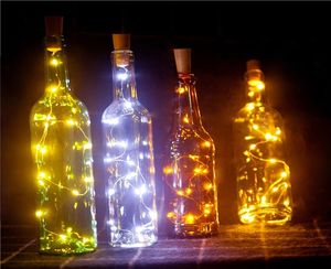 50 sztuk / partia 1m 2m 3m 10leds 20led 30leds String Light DIY Butelka Wina Korek Korek Drut Wróżki Światła Na Ślub Boże Narodzenie Dekoracji