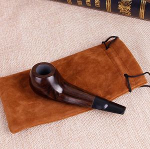 New palm heart, ebony wood, straight type filter pipe, wooden old style small pipe.