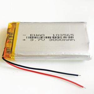 3.7 V 3000 mAh 103565 de Polímero De Lítio LiPo Bateria Recarregável Para DVD PAD banco do poder do telefone móvel do GPS Da Câmera E-livros Caixa de TV Recodificador