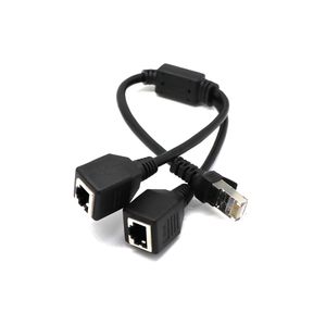 1 till 2 socket LAN Ethernet Network RJ45 Plug Splitter Extender Adapter Connector Gadget för dator PC Converter Laptop Cable