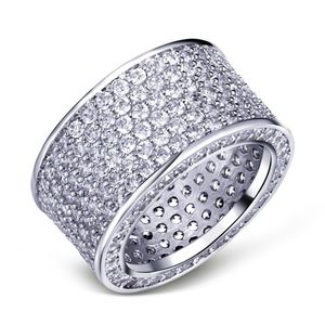 choucong Lovers Pave set 320PCS Diamond 10KT White Gold Filled Engagement Wedding Band Ring Sz 5-11 Gift