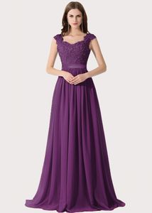 Plus Size Cap Sleeves Chiffon Bridesmaid Dresses Floor Length Lace Applique Formal Evening Party Dresses Maid Of Honor Gowns DH4254