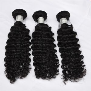 ブラジルの織り髪の束深い巻き毛の横糸1026inchインドペルーペルーのマレーシアのカンボジアの人間の髪の拡張