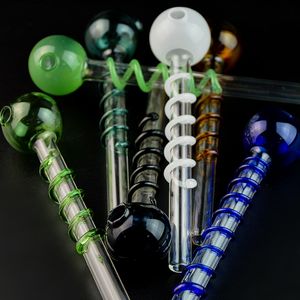 Tubo reto Pyrex Glass Burner Pipes 5,5 polegadas Handpipe multi cores fumar acessórios colher tubo SW26