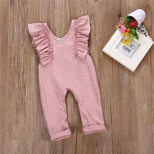 2018 Boutique Baby Clothes Kids Baby Girls Ruffles Jumpsuit Overalls Little Girls Clothes One-pieces Outfit Infant Toddler Girls Clothing