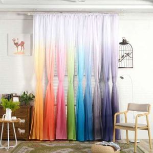 Venda quente Gradiente Sheer Sheer Cortina Tulle Janela Tratamento Voile Drape Valance 1 Painel Tecido Cortina Decoração de Casa Alta Qualidade