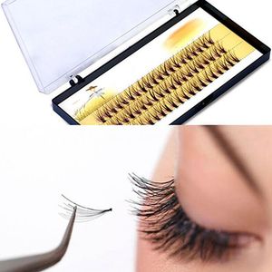 60 teile/satz Pfropfen falsche wimpern Individuelle Nerz Falsche Wimpern Verlängerung Weiche Schwarz Gefälschte Wimpern 6-14mm Make-Up toool