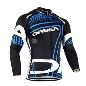 Orbea Pro Ekibi Uzun Kollu Bisiklet Jersey Erkek Dağ Bisikleti Gömlek Yarış Giyim Nefes MTB Bisiklet Tops Açık Spor Üniforma Y22011403