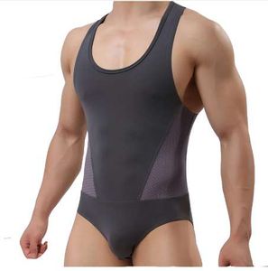 Kwan.z bodysuit homens espartilho de gelo espartilho alto elasticidade de uma peça vestuário shapers slim corporal corretivo escultura puxando roupa interior