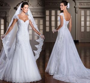 New Arrival Vestidos De Noiva Tulle/Applique Beaded Wedding Dresses Bridal Gowns Detachable Train HY181