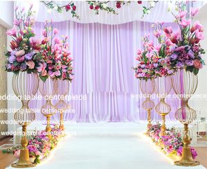 新しいスタイルの装飾の結婚式の柱の花は花の花瓶の歩道の装飾品の床立っている中心的な花の収集T道LLFA BEST0051