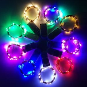 2M 20LEDs led string CR2032 Battery Operated Micro Mini Light Copper Silver Wire Starry LED Strips For Christmas Halloween Decoration fast
