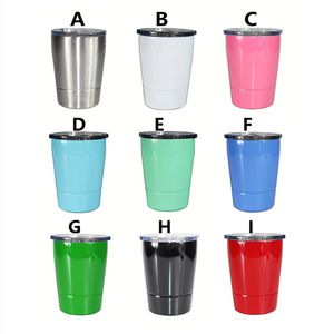 8.5 oz 304 Stainless Steel Tumbler 8.5oz cups Travel Vehicle Beer Mug non-Vacuum mugs with straws&lids