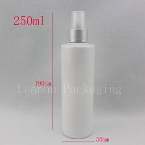 Bottiglia d'acqua spray per trucco vuota ricaricabile bianca da 250 ml x 20, contenitore in plastica per medicinali liquidi a nebbia fine da 250 cc con pompa spruzzatrice