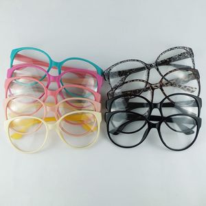 Mode solglasögon ram arale runda optisk med tydliga linser pc dekoration mix färger