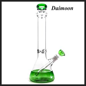 Yeni tasarım Grace Bongs Logo Yeşil Base Beher Cam Su Boru Buz Catcher 14-18mm Downstem Tall 16 