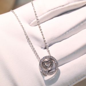 Grossist professionell choucong lyx smycken 925 sterling silver vit safir cz diamant lycklig hjärta hänge flicka halsband för kvinnor