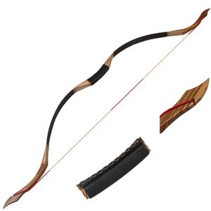 Traditional Recurve Bow Longbow Practice Archery Hunting Handmade Wood Mongolian  Bow 30-50lbs Horsebow 53"