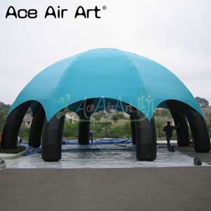 Tenda gonfiabile gigante a otto gambe con gamba di ragno a mezza cupola blu cielo con ventilatore gratuito per pubblicità e altri eventi in vendita