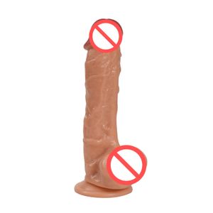 9-дюймовый реалистичный фаллоимитатор гибкий пенис с сильной всасывающей чашкой жизни текстурированные вал женские мастурбаторы секс игрушки