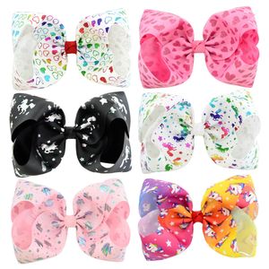 8 farben Baby Mädchen haarspange Liebe drucken Bowknot Haarnadeln kinder Haarspangen Kinder Bogen Band Zubehör C5091