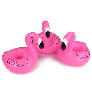 Flamingo Nadmuchiwane Napój Botlle Uchwyt Uroczy Dzieci Pływać Basen Pływak Bar Naczelniki Floatation Urządzenia Dzieci Zabawka Kąpielowa