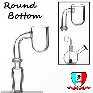 Rround Bottom Quartz Banger Nagel flaches Oberteil mit 10 mm 14 mm 19mm männlicher/weiblicher poliertes Gelenk für Glas Bong Dab Rigs