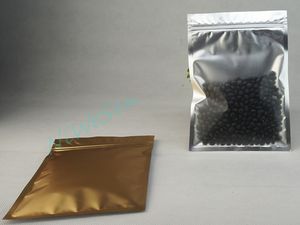 100pcs/lot 22x30cm front frosted clear back matte gold aluminium foil ziplock bag, wholesale snacks packaging mylar plating pack food sachet